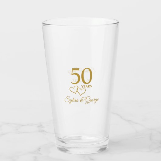 Benutzerdefinierte Paare Name Keepake 50. Jahresta Glas (Rückseite)