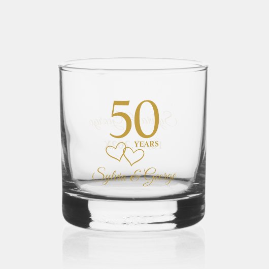 Benutzerdefinierte Paare Name Keepake 50. Jahresta Whiskyglas (Vorderseite)
