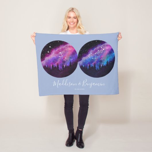 Benutzerdefinierte Paare Zodiac gibt jedes Horosko Fleecedecke (Beispiel)