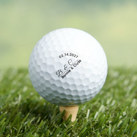 Benutzerdefinierte Paarmotiv Initialen Datum Einzi Golfball (Insitu T-Shirt)