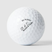 Benutzerdefinierte Paarmotiv Initialen Datum Einzi Golfball (Vorderseite)