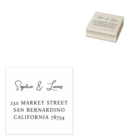 Benutzerdefinierte Paarnamen Chic Boho & Rücksende Gummistempel (Stempel)