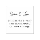 Benutzerdefinierte Paarnamen Chic Boho & Rücksende Gummistempel (Prägung)