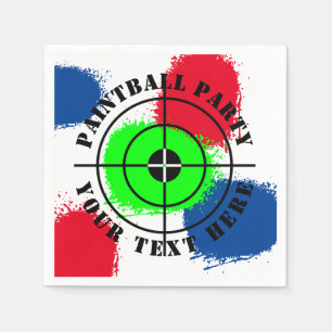 Benutzerdefinierte Paintball-Geburtstagsfeier Farb Serviette