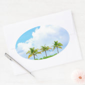 Benutzerdefinierte Palms Blue Sky Wolken Blank Tem Ovaler Aufkleber (Umschlag)