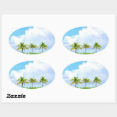 Benutzerdefinierte Palms Blue Sky Wolken Blank Tem Ovaler Aufkleber (Blatt)