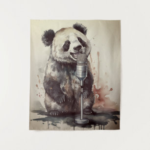 Benutzerdefinierte Panda-Musikfabrik-Sing-Tapete Wandteppich