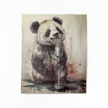 Benutzerdefinierte Panda-Musikfabrik-Sing-Tapisser