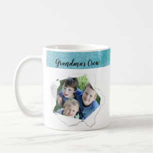 Benutzerdefinierte Papierloch-Foto Blau Grün Vorla Kaffeetasse