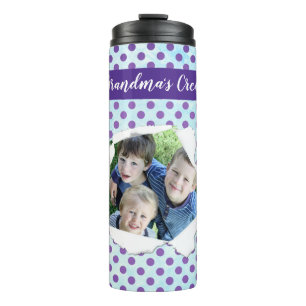 Benutzerdefinierte Papierloch-Foto-Vorlage Lila Pu Thermosbecher
