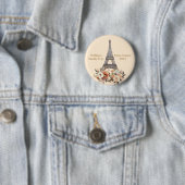 Benutzerdefinierte Paris-Reise Eiffelturm Floral Button (Beispiel)