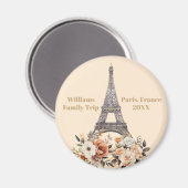 Benutzerdefinierte Paris-Reise Eiffelturm Floral Magnet (Vorderseite/Rückseite)