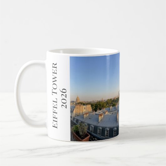 Benutzerdefinierte Pariser Panorama-Skyline-Ansich Kaffeetasse (Links)