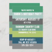 Benutzerdefinierte Party Einladung für grüne und b (Vorne/Hinten)