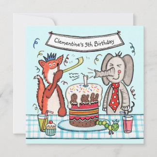 Benutzerdefinierte Party-Tiere-Geburtstags-Einladu
