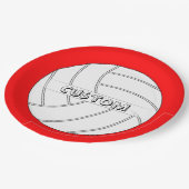 Benutzerdefinierte Party- und Textvolleyball-Telle Pappteller (Schrägansicht)