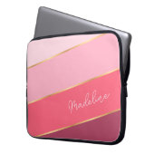 Benutzerdefinierte Pastel-Rose Pinselstrich Rosa S Laptopschutzhülle (Vorderseite Links)