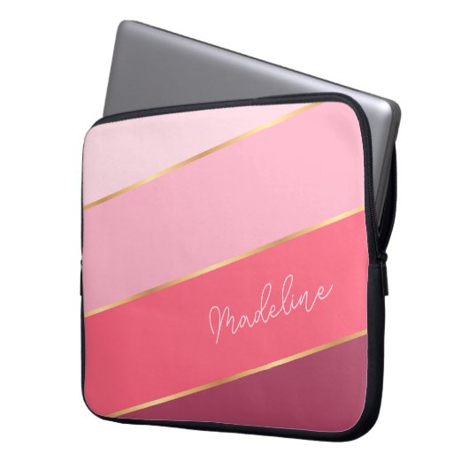 Benutzerdefinierte Pastel-Rose Pinselstrich Rosa S Laptopschutzhülle (Vorderseite Links)