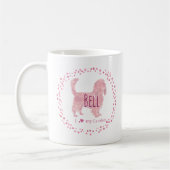 Benutzerdefinierte Pastell-Rosa-Cavalier-Silhouett Kaffeetasse (Links)