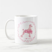 Benutzerdefinierte Pastell-Rosa-Poodle-Silhouette  Kaffeetasse (Links)