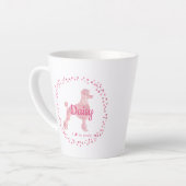 Benutzerdefinierte Pastell-Rosa-Poodle-Silhouette Milchtasse (Linke Ecke)