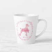 Benutzerdefinierte Pastell-Rosa-Poodle-Silhouette Milchtasse (Rechts)