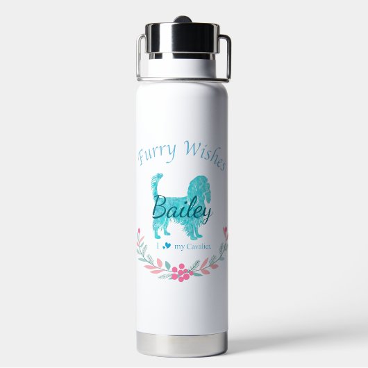 Benutzerdefinierte Pastellblaue Cavalier-Silhouett Trinkflasche (Hinten)