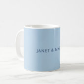Benutzerdefinierte pastellblaue personalisierte mi kaffeetasse (Vorderseite Links)