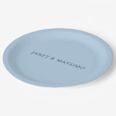 Benutzerdefinierte pastellblaue personalisierte mi pappteller (Schrägansicht)