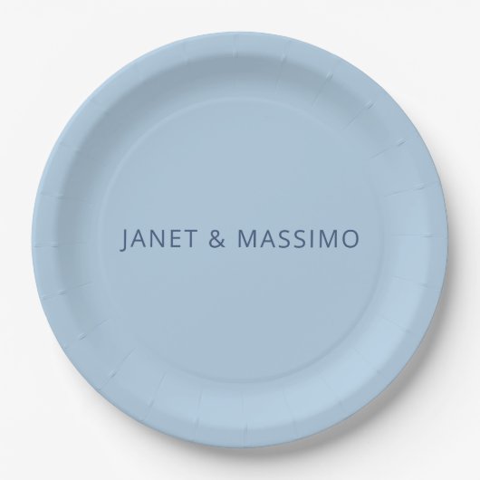 Benutzerdefinierte pastellblaue personalisierte mi pappteller (Vorderseite)