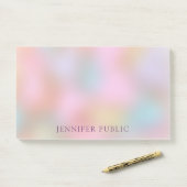 Benutzerdefinierte Pastellfarben Elegantes moderne Post-it Klebezettel (Auf Schreibtisch)