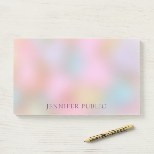 Benutzerdefinierte Pastellfarben Elegantes moderne Post-it Klebezettel (Auf Schreibtisch)