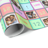 Benutzerdefinierte pastellfarbene Quadrate mit Tex Geschenkpapier (Rolleneckpunkt)