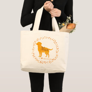 Benutzerdefinierte Pastellorange Labrador Retrieve Jumbo Stoffbeutel