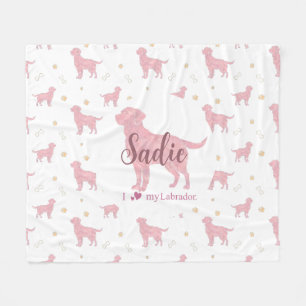 Benutzerdefinierte Pastellrosa Labrador Retriever Fleecedecke