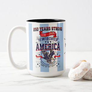 Benutzerdefinierte patriotische amerikanische 250- zweifarbige tasse