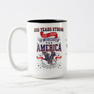 Benutzerdefinierte patriotische amerikanische 250- zweifarbige tasse