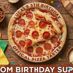 Benutzerdefinierte Pepperoni-Pizza 5. Geburtstag-P Pappteller