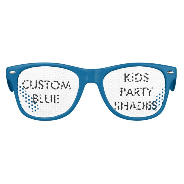 Benutzerdefinierte Personalisiert Kids Blue Retro  Partybrille (Vorderseite)