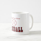 Benutzerdefinierte Personalisierte Baseball-Tasse Kaffeetasse (VorderseiteRechts)