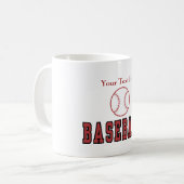 Benutzerdefinierte Personalisierte Baseball-Tasse Kaffeetasse (Vorderseite Links)