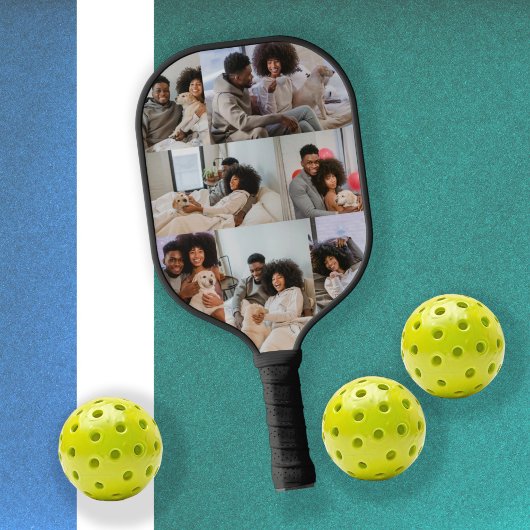 Benutzerdefinierte Personalisierte BildCollage und Pickleball Schläger