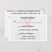 Benutzerdefinierte Personalisierte Blindvorlage RSVP Karte (Vorne/Hinten)