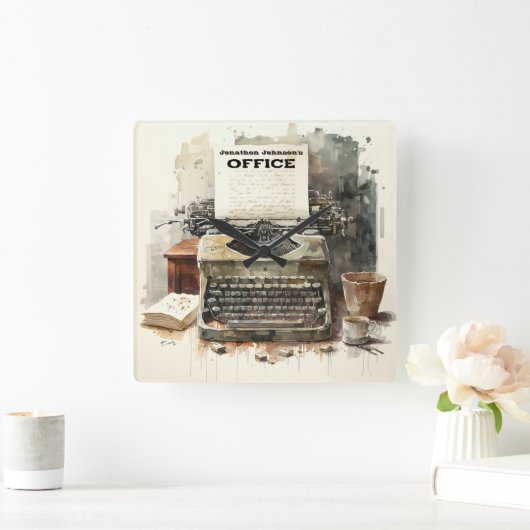 Benutzerdefinierte Personalisierte Büromauer für S Quadratische Wanduhr (Zuhause)