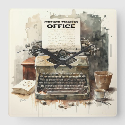 Benutzerdefinierte Personalisierte Büromauer für S Quadratische Wanduhr (Vorderseite)