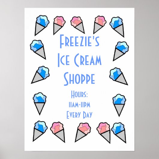 Benutzerdefinierte, Personalisierte Eiscreme-Grenz Poster (Vorne)