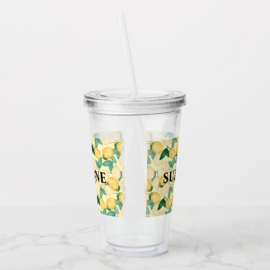 Benutzerdefinierte Personalisierte Elegante Zitron Acryltrinkbecher (Links)