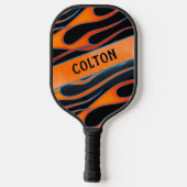 Benutzerdefinierte Personalisierte Flammen Orange  Pickleball Schläger (Rückseite)