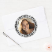 Benutzerdefinierte Personalisierte Geburtsmeldung, Runder Aufkleber (Umschlag)