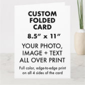 Benutzerdefinierte Personalisierte große 11" x 8,5 Karte (Vorderseite)
